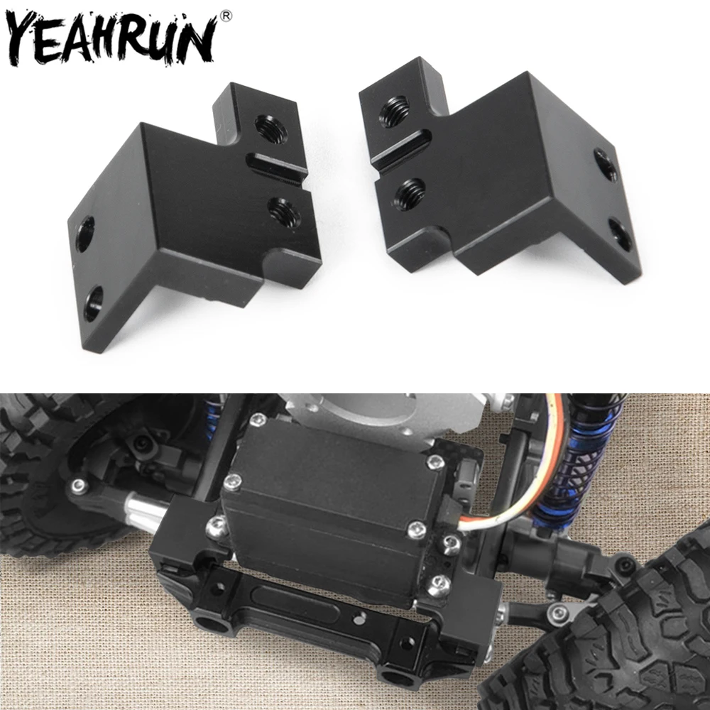 

YEAHRUN 2Pcs Metal Front Servo Mount Plate For 1/10 Axial SCX10 II 90046 RC Crawler Car Upgrade Parts