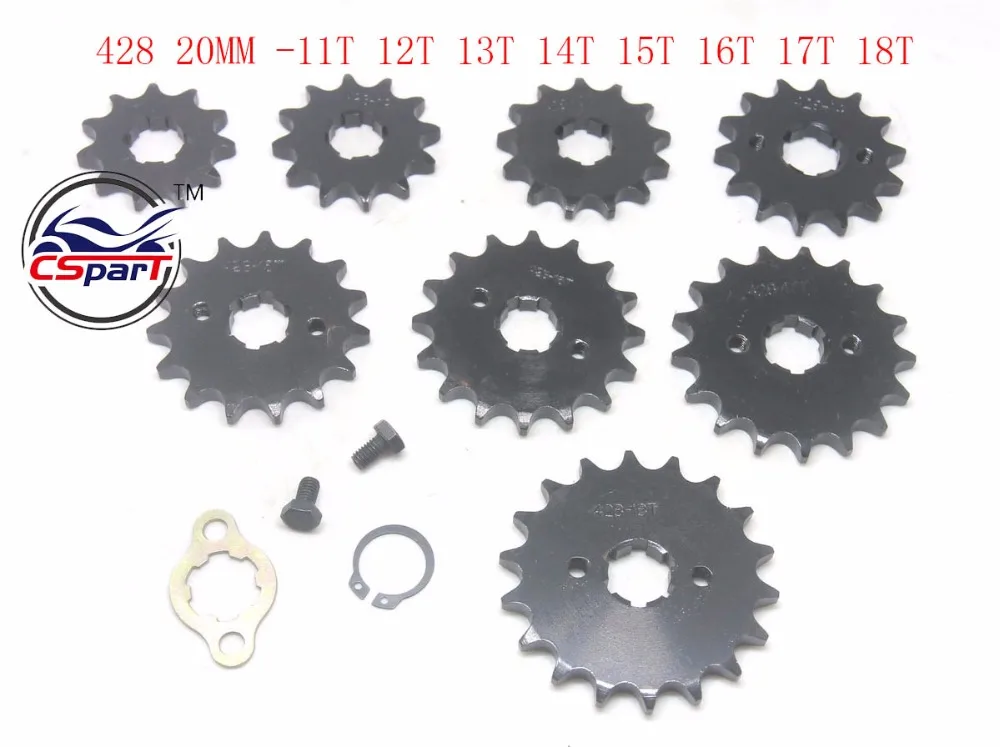 11T 12T 13T 14T 15T 16T 17T 18T 19T Tooth 428 ID 20MM  Front Engine Sprocket For KAYO BSE SSR SDG Motorcycle Dirt bike ATV Quad