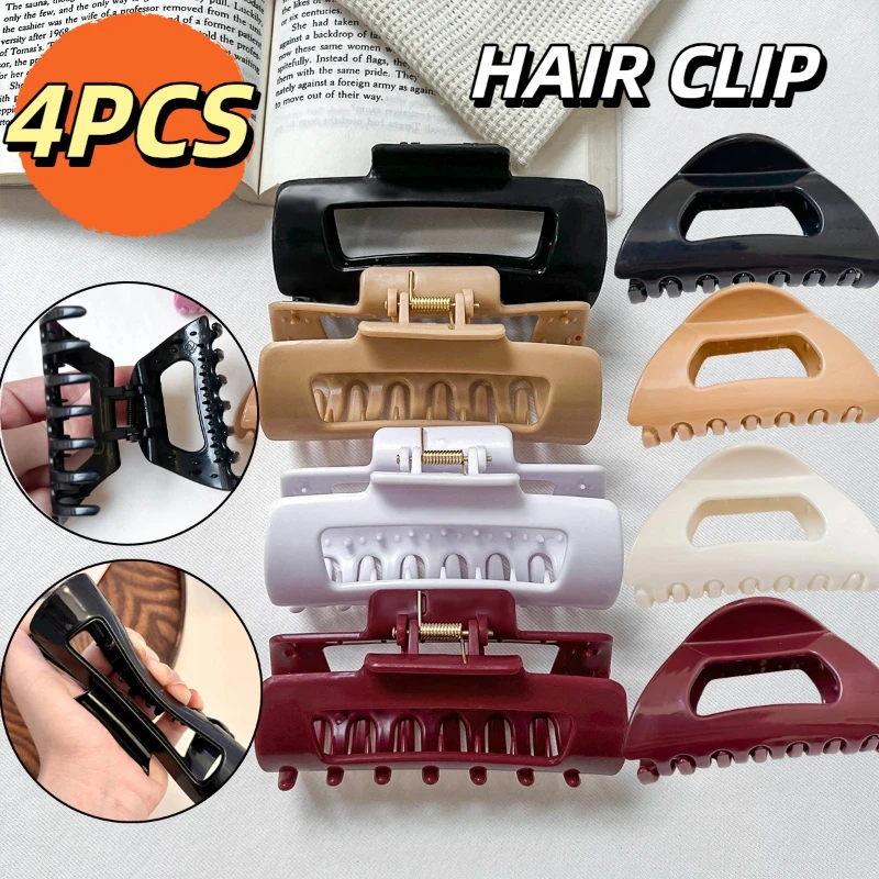 4Pcs Mode Koreanische Frauen Haar Zubehör Einfache Elegante Weiche Silikon Haar Clip Anti-Herbst Langlebig Haarband Shark Haar klaue