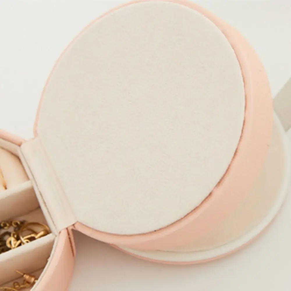 

Leather Jewelry Packing Bag Mirror Divided Grids Earrings Storage Case Multi-function Organizer Jewelry Holder Handbag Gift