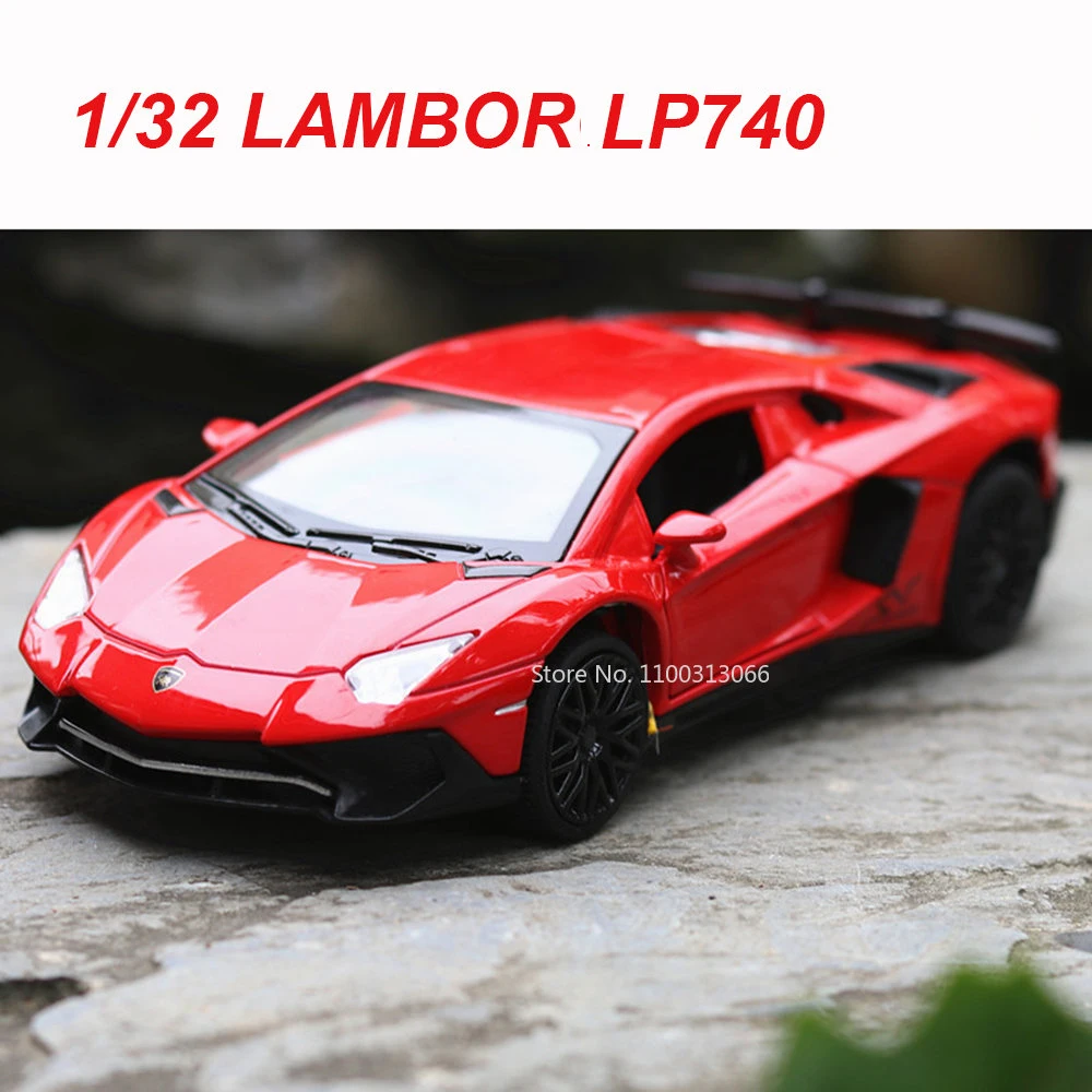 

1/32 Lambor LP740 Alloy Car Model Diecasts Toy Vehicles Simulation Sound And Light Pull Back Car Boys Collection Ornaments Gifts