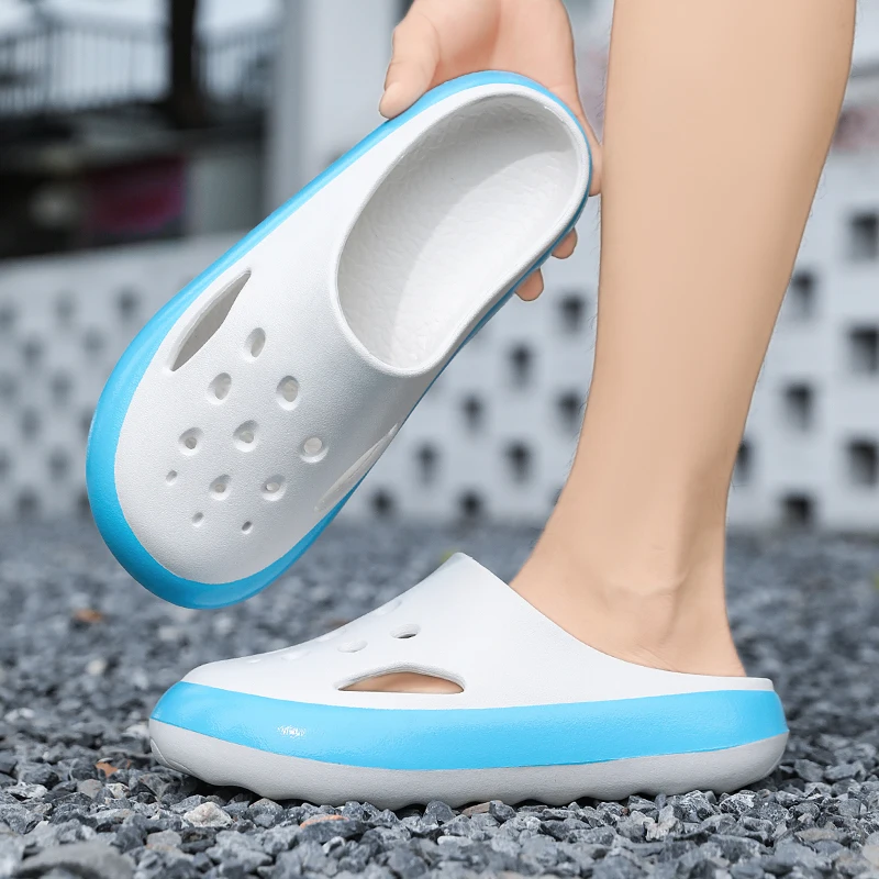

Mens Summer Beach Sandals Unisex Casual Garden Clogs Outdoor Wide Toe Cross Sandals for Ladies Non Slip House Shower Slippers