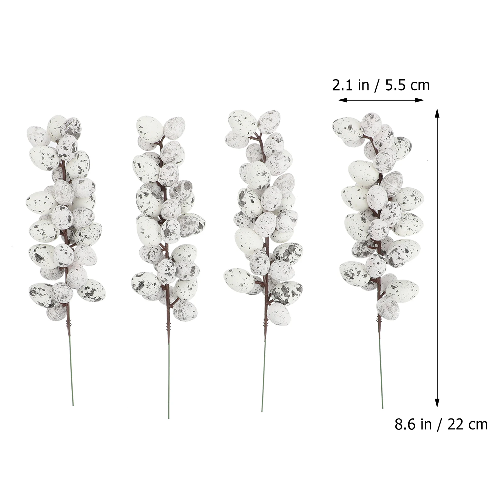 

4 Pcs Egg Easter Skewers Branches with Eggs Decoration Decorative Party Supplies White Ornaments for Tree