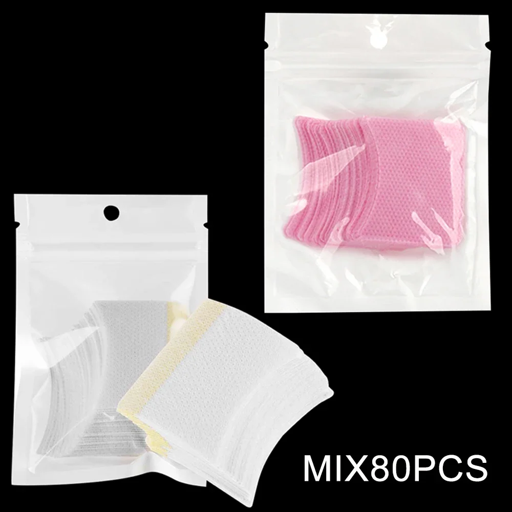 40/50/100 Uds parche de pestañas de algodón pegatinas extensión herramientas de maquillaje desechables aplicación eliminación de pestañas almohadillas parche para pestañas