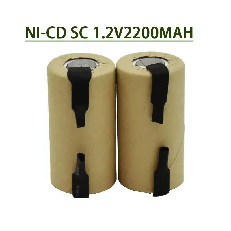 2-20pcs Screwdriver Electric Drill SC Batteries 1.2V 2200mah SubC Ni-Cd Rechargeable Battey with Tab Power Tool NiCd SUBC Cells