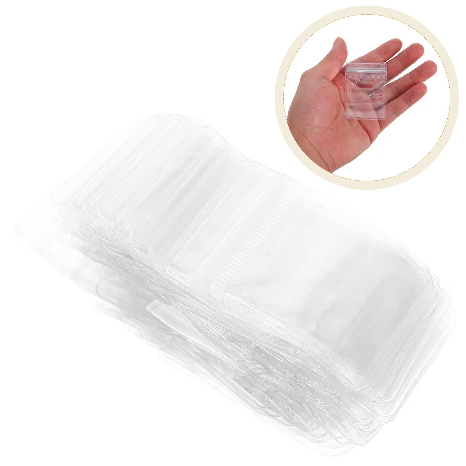 

100 шт. прозрачных пластиковых пакетов для хранения украшений с застежкой-молнией, компактный органайзер для серег, ожерелий, браслетов, мелких изделий