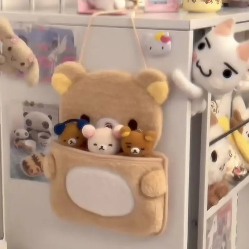 2024 Kawaii śliczne Rilakkuma wisząca torba na ścianę różne torby do przechowywania pokój dekoracja kreskówkowa prezenty urodzinowe prezenty dla