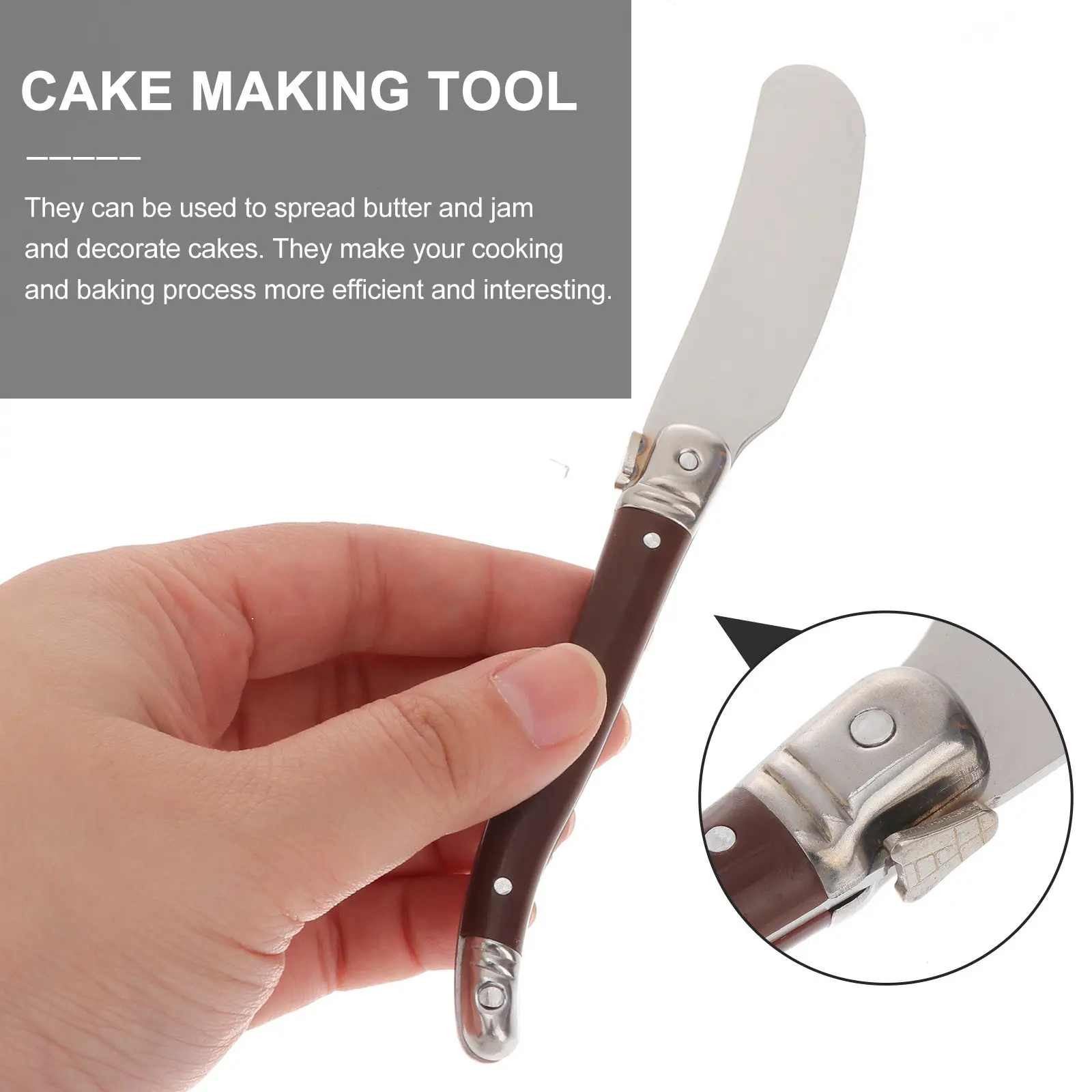 2Pcs Wooden Handle Butter Scrapers Baking Tools Household Cake Bread Spreaders Non-Stick Heat Resistant Spatula Cream Scraper view 4