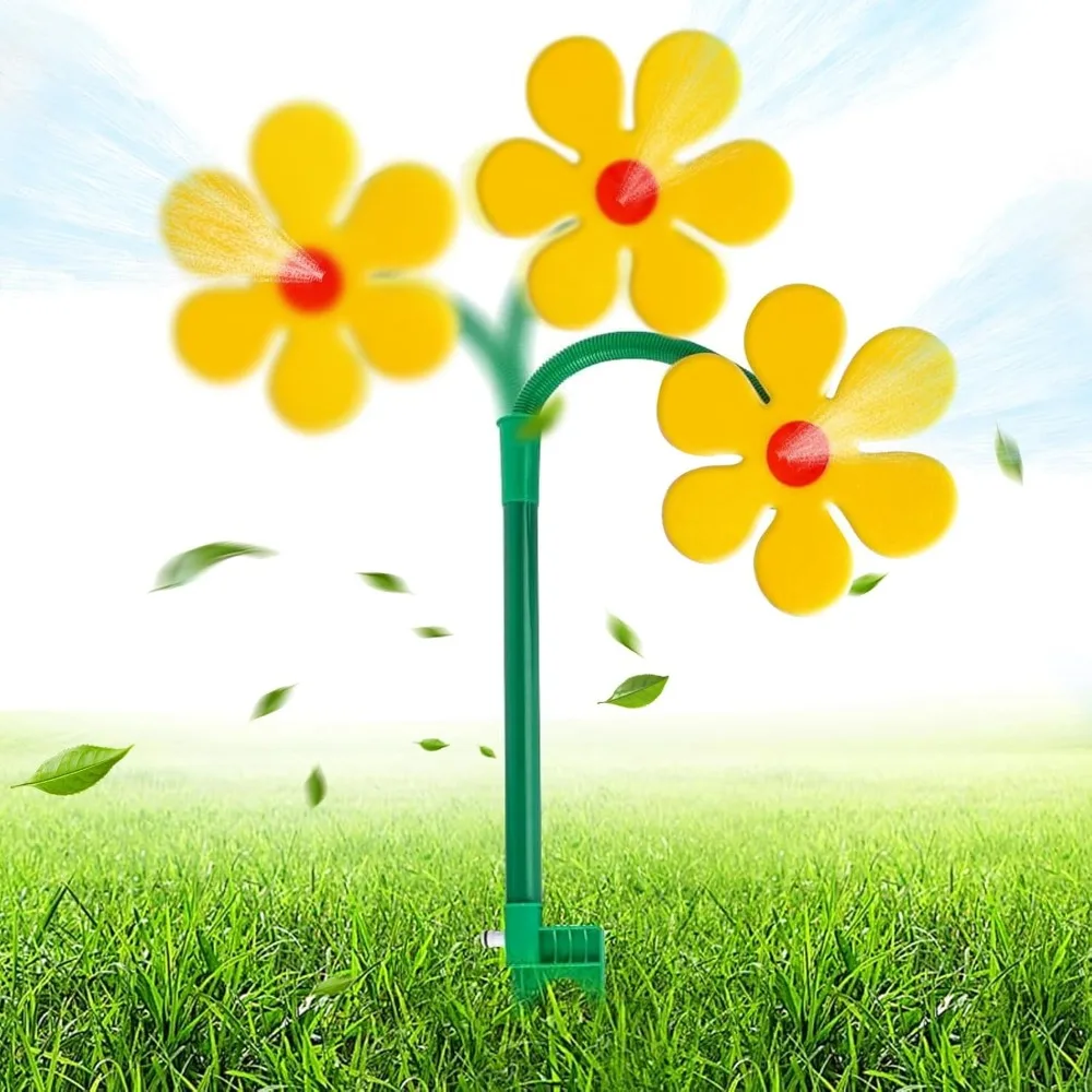 

crazy daisy sprinklers, crazy dancing flower water sprinkler, daisy sprinkler 360° rotating sun flower - efficient sprinkling fo
