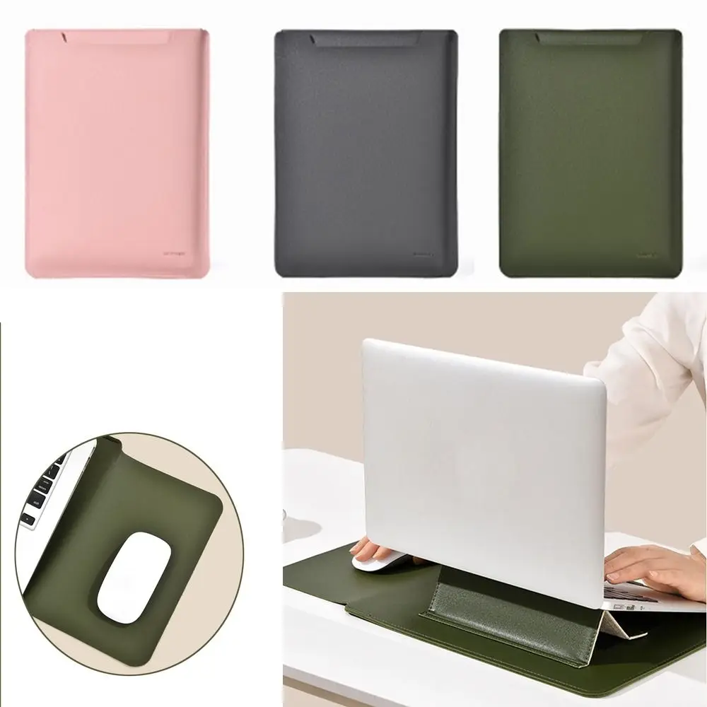 

3 in1 Laptop Sleeve Bag Non-Magnetic Thickened Laptop Stand Cover Ultra Thin for 13-16inch Tablet Protective Pouch Travel Use