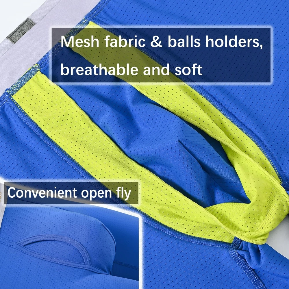 Zonbailon Mens Anti-Chafing Support Pouch Boxer Briefs Underwear with Flap for Balls