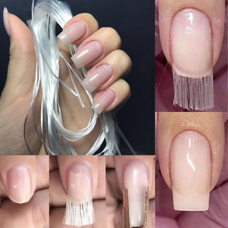 Fiberglass Dicas Nail Art Extensão, DIY Gel UV, Branco Acrílico Formulários Unhas, Ferramentas Salão de Fibra Manicure francês, 1 m, 2 m, 5m