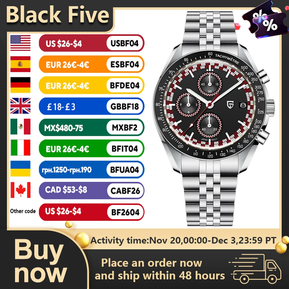 Jam Tangan Pria PAGANI DESIGN Terbaru 2025, Jam Quartz Mewah, Kronograf, Kaca Safir, Kotak Hadiah