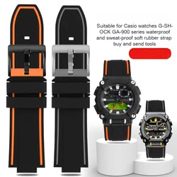 For Casio G-SHOCK silicone watch strap GA-900 modified waterproof sports silicone watch strap bracelet with raised mouth for men