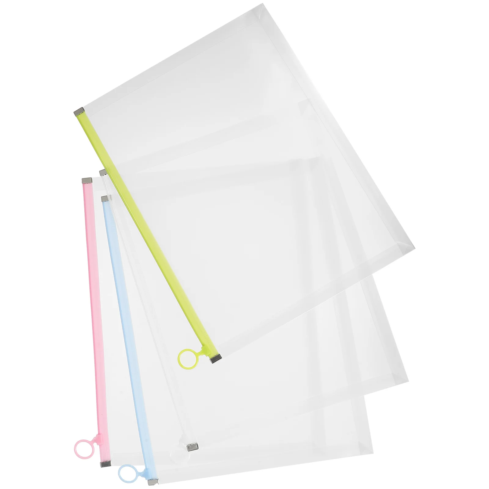 Cartelle Manila da 4 pezzi File da appendere colorato con tasche Organizer in plastica trasparente