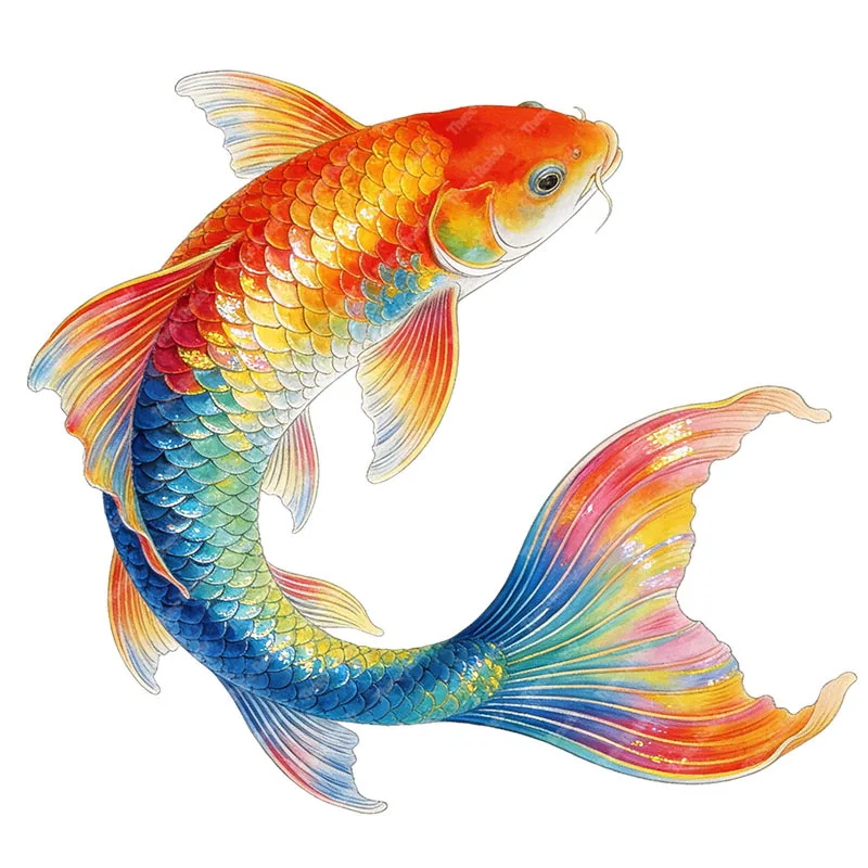 Three Ratels CAA103 Lucky Colorful Koi stickers for home decoration wall stickers Car decals