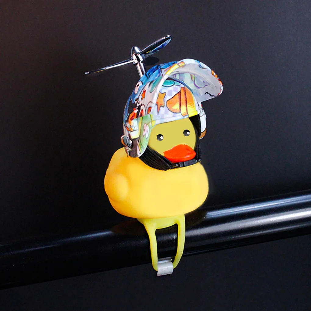 Car Decoration Yellow Duck with Helmet Interior Ornament Bike Rearview Mirror Decoration, Yellow Stone