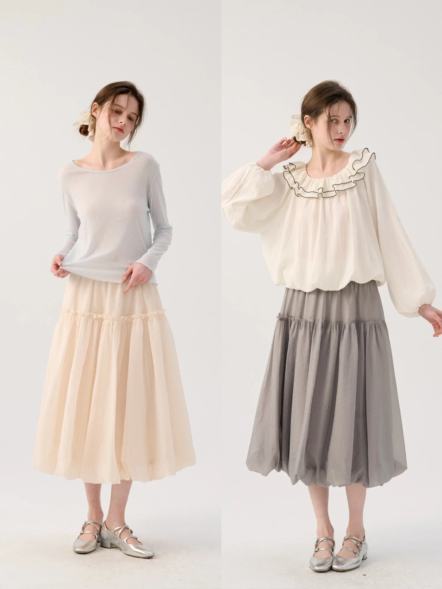 

Юбка Sullenger Spring Floral: женская свободная юбка А-силуэта с воланами, французский стиль, высокая талия, из полиэстера и нейлона