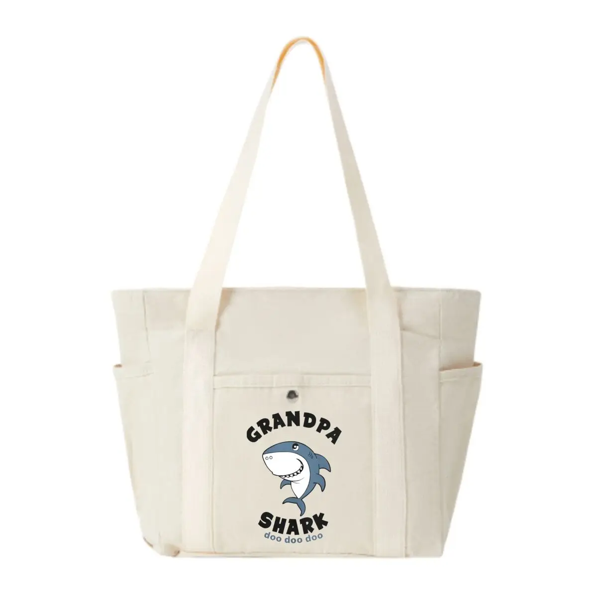 

Grandpa Shark Doo Doo Doo Art Graphic Повседневная холщовая сумка-тоут женская базовая винтажная рабочая сумка для поездок на работу