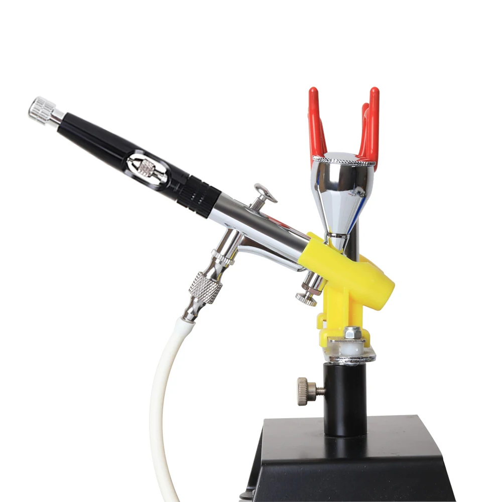 Dual Action Airbrush Gun 20 40CC 0.3MM Trigger Spary ปากกาชุดทําความสะอาดท่อสีดําสีแดงสีฟ้า