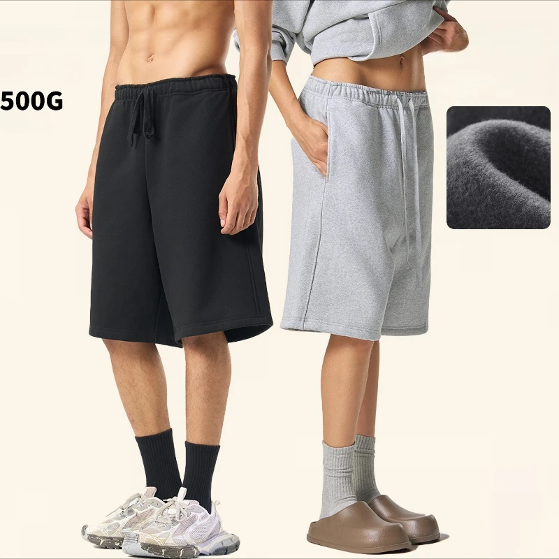 شورت رجالي متوسط الفخذ - مستوحى من الصوف الثقيل الوزن 500 جرام برباط فوق طماق حرارية للخريف والشتاء للجنسين. #4