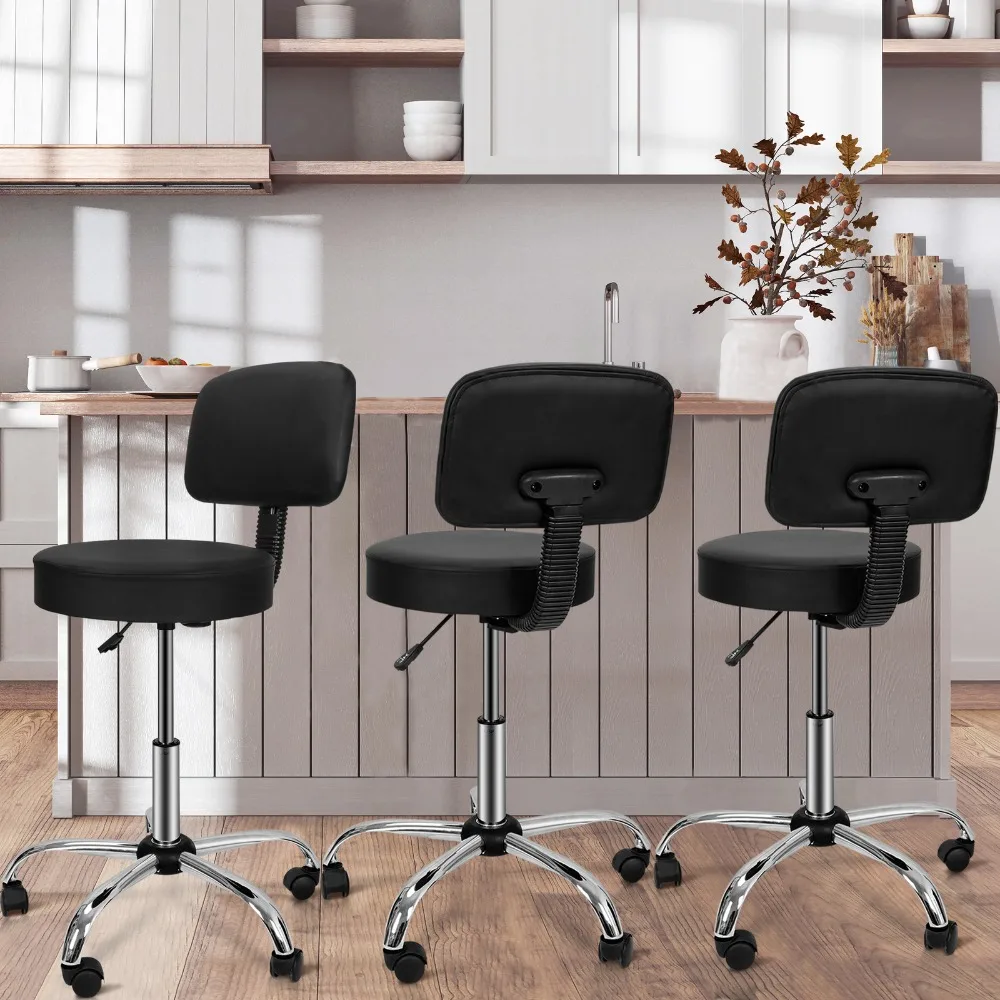 

Adjustable Rolling Swivel Massage Spa Salon Stool Tattoo Chair w/Back Rest