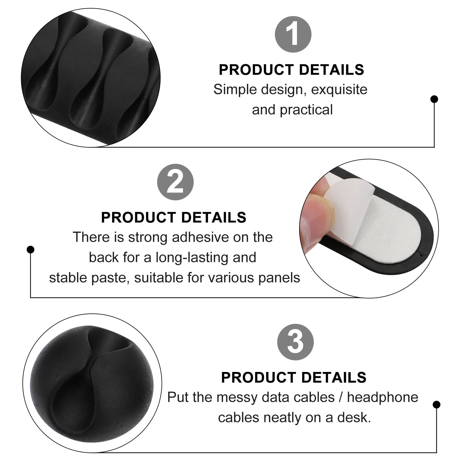 

20Pcs Cable Management Clips Self Adhesive Cable Organizer Cord Holders for Desktop Wall Wire Holder Self Adhesive Cord Clips