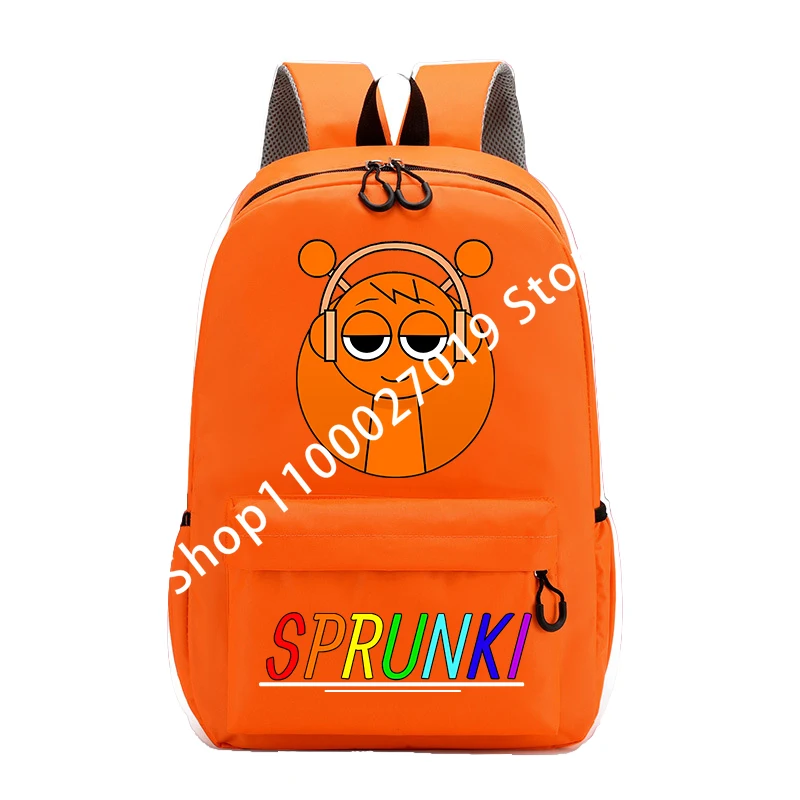 Sprunkis Backpack Boys Girls Child Cartoon Anime Knapsack Breathable Cute Student Schoolbag Wear Resistant Canvas Bag Kids Gifts