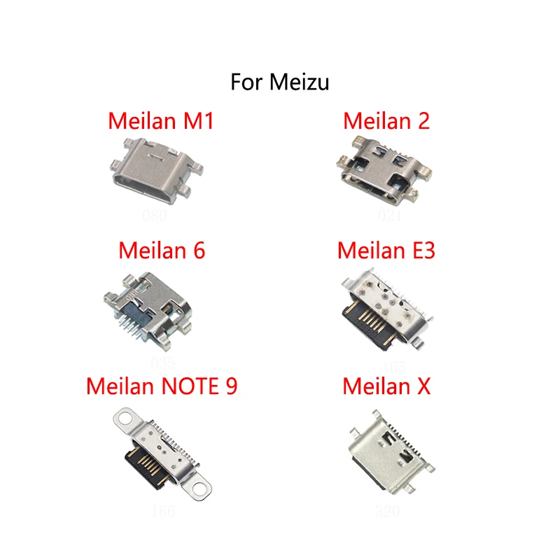 2PCS/Lot For Meizu Meilan 2 6 E3 X M1 M2 M6 / NOTE 9 USB Charging Dock Charge Socket Port Jack Plug Connector