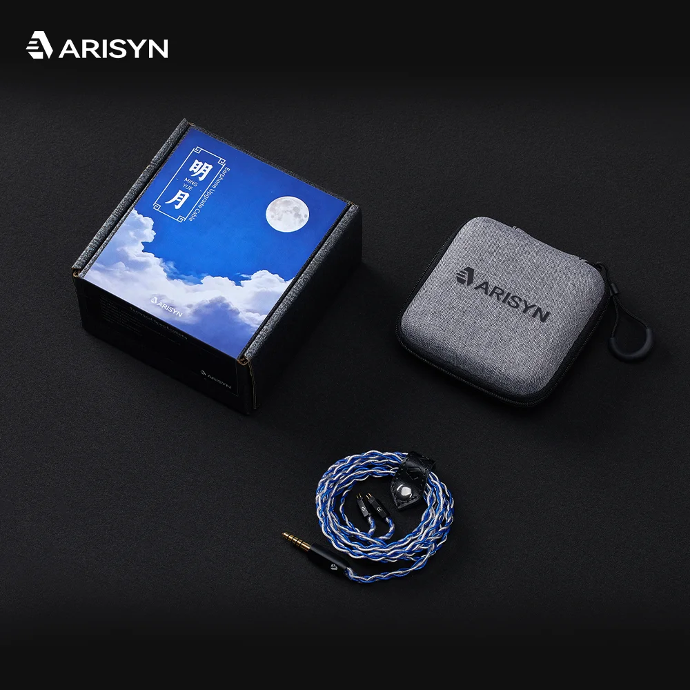 Nuovo ARISYN MING YUE Cavo di aggiornamento per cuffie Auricolare cablato in rame OCC placcato argento 0.78 Auricolari a 2 pin 4.4mm Plug In Ear Auricolare