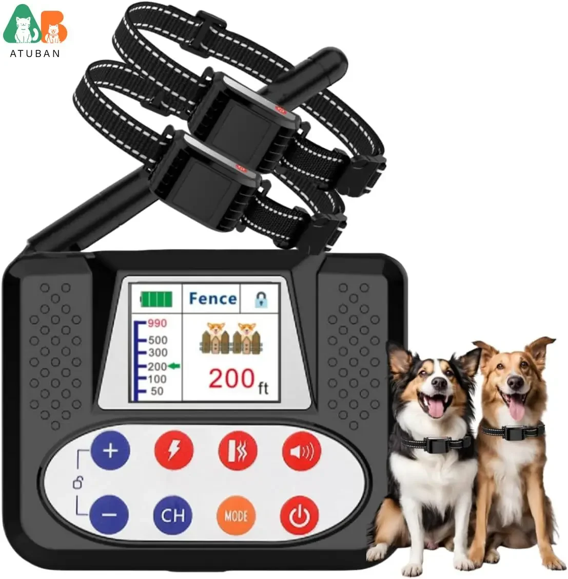 

Wireless Dog Fence System for 4 Dogs,Electric Fence BIG LCD Screen,Portable Dog Fence,Training Collar Accurate 2.4G Signal