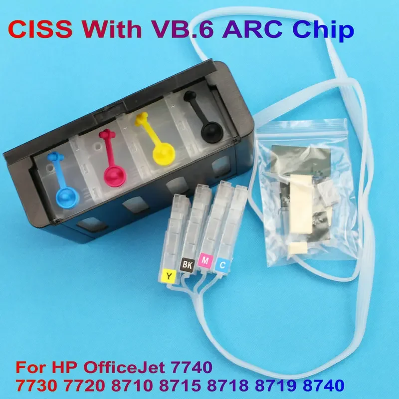 

For HP 953XL 953 XL CISS Continuous Ink Supply System For HP Officejet Pro 7740 8710 8210 8715 8740 8725 8720 8730 With ARC Chip