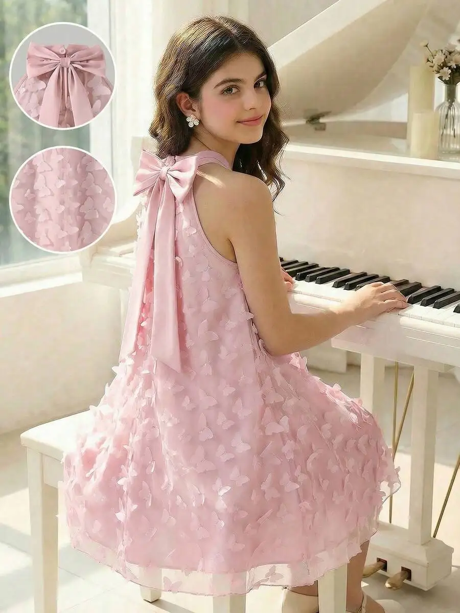

Elegant Apricot Stand Collar Evening Dress With Embroidered Floral Decor Sleeveless A-Line Silhouette