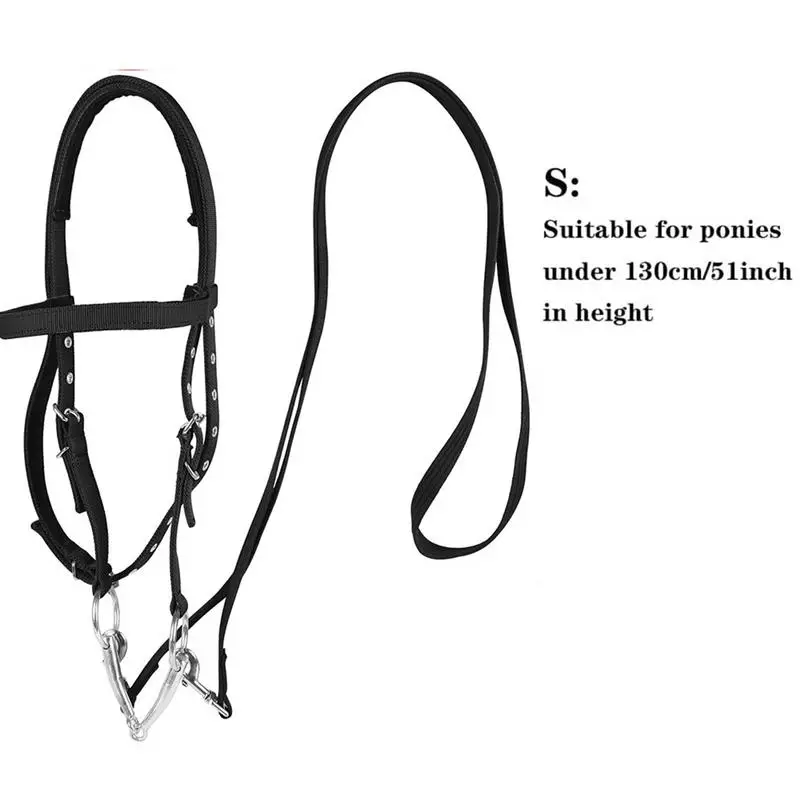 Halter de caballo y cuerda de plomo con 3 hebillas ajustables, coleteros chapados engrosados para entrenamiento, coleteros de entrenamiento chapados en espesor