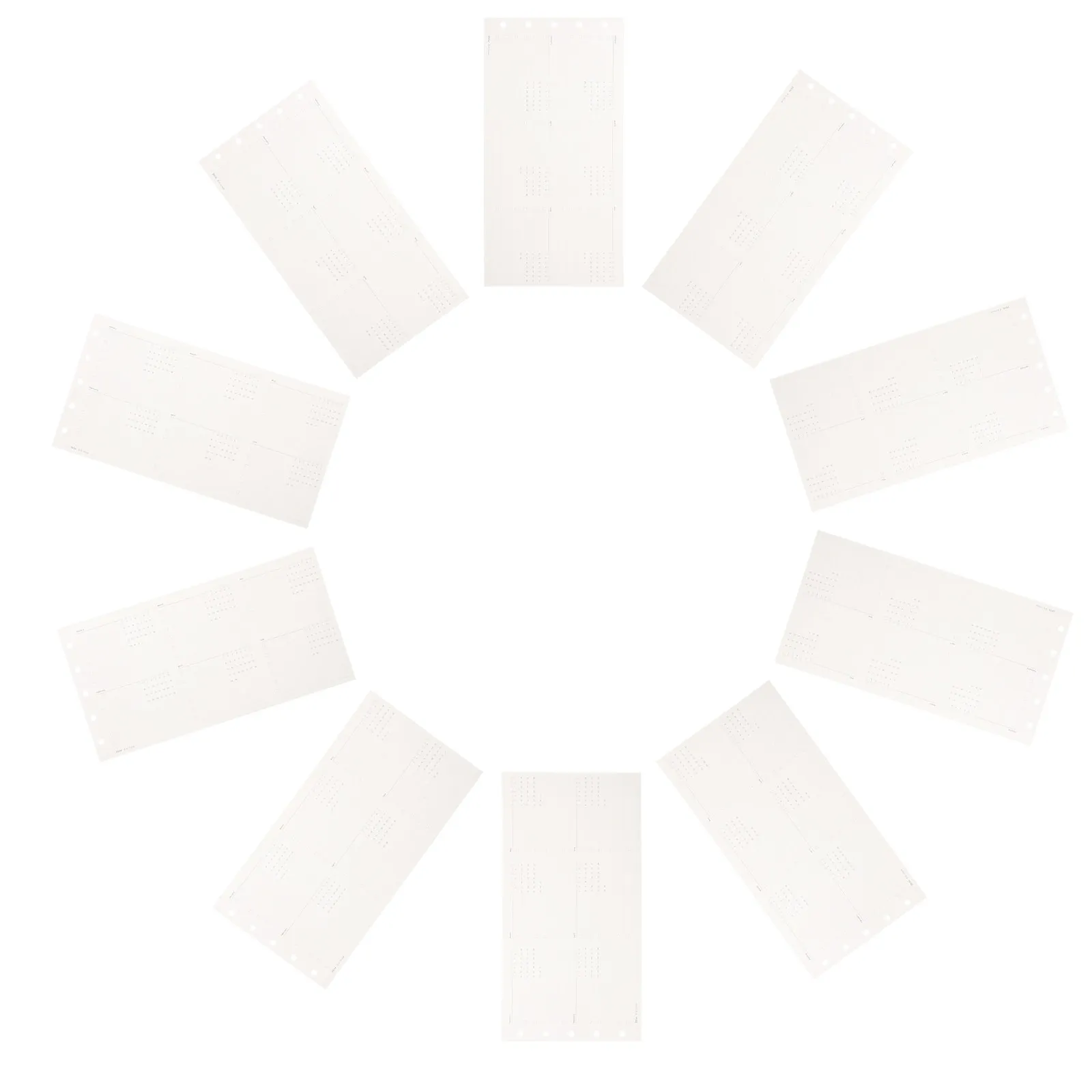 

20 листов сменных вкладышей для ежемесячного планировщика, трехстворчатые, с 5 отверстиями, для недатированных ежедневных и еженедельных расписаний и заметок