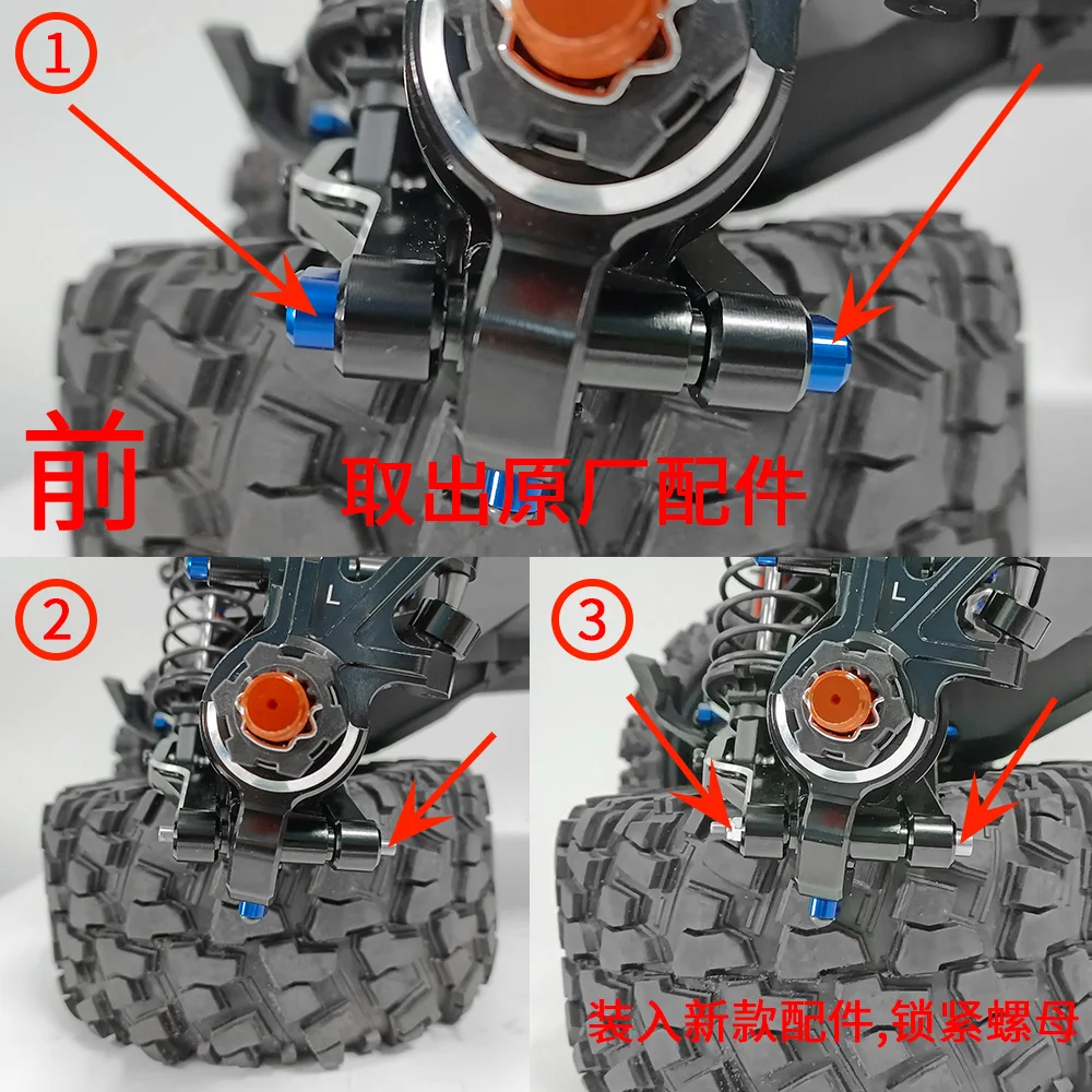 TRINOOD Metalowe gwintowane kołki zawiasów zawieszenia Kołki wahacza A i nakrętka M3 do 1/5 X-MAXX Xmaxx RC Buggy Truck Upgrade Parts