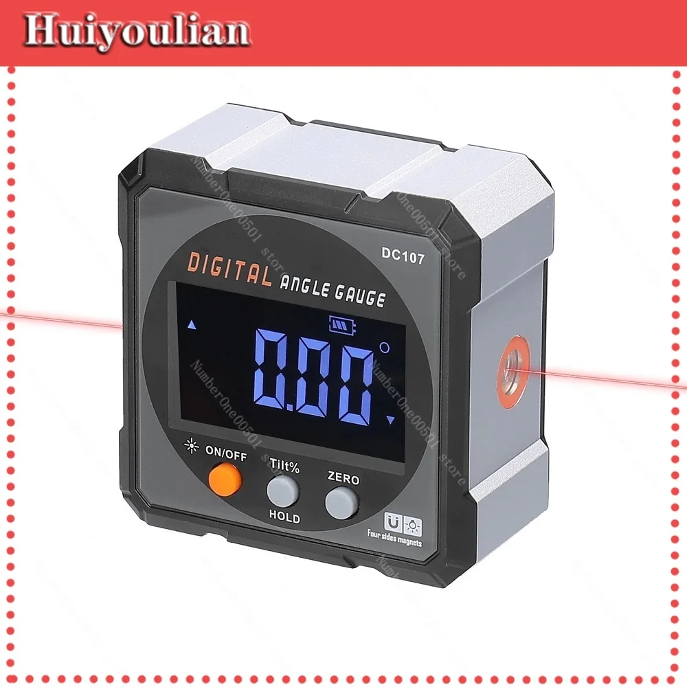 Digital Inclinometer with Dual Axis Laser Level Electronic Angle Finder High Precision Laser Box Level -LBW001