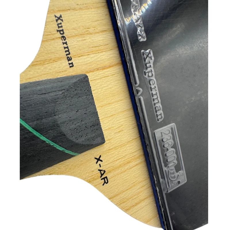 Xuperman Xu Xin Team X-AR الخارجي ZLC شفرة تنس الطاولة ARYLATE الكربون لسرعة تدور الهجومية حلقة بينغ بونغ مضرب مع المطاط #5