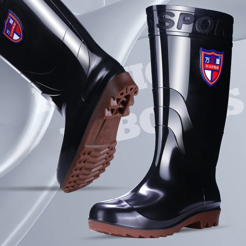 

Водонепроницаемые нескользящие мужские дождевые ботинки (высокие, средние, низкие) с подошвой из бычьего сухожилия, из пластика, легкие, на плоской подошве