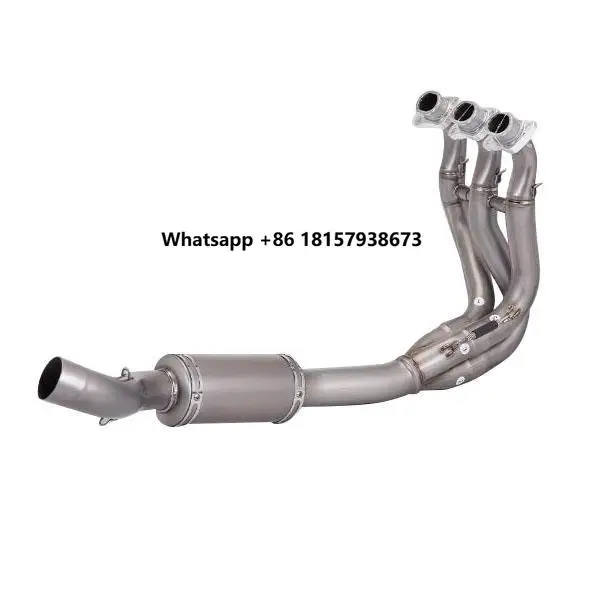 

Motorcycle Exhaust Front Pipe 50.8mm Universal Exhaust Muffler Full Pipe With Back Pressure Drum for Triumphs 660