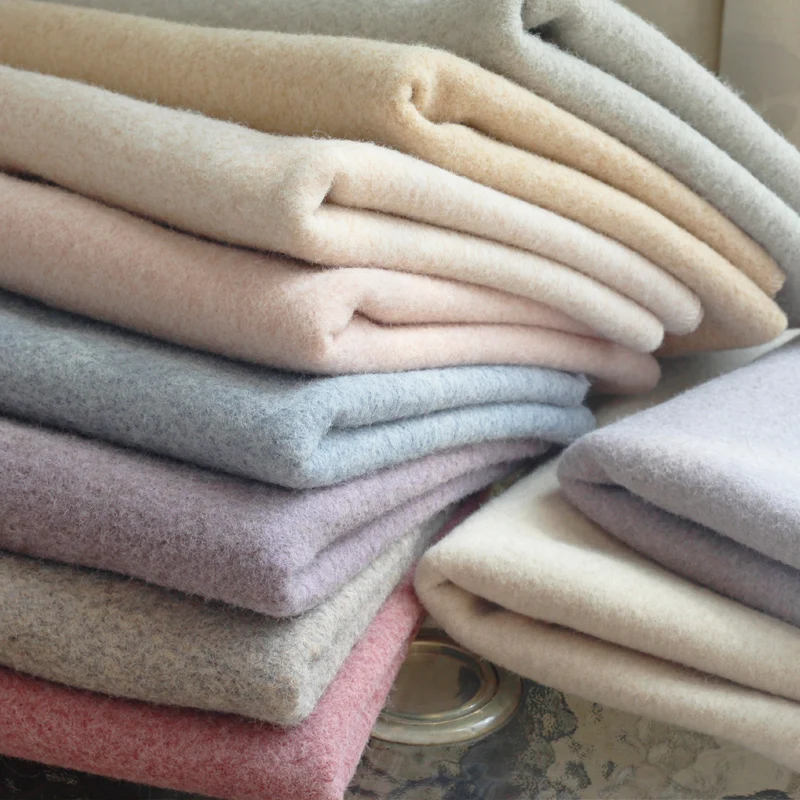 155 Cm Wide Thickening Two-sided Brushed Cashmere Fabric Imitation Wool Woolen Cloth DIY Clothing Overcoat Sewing Fabric 800g/m