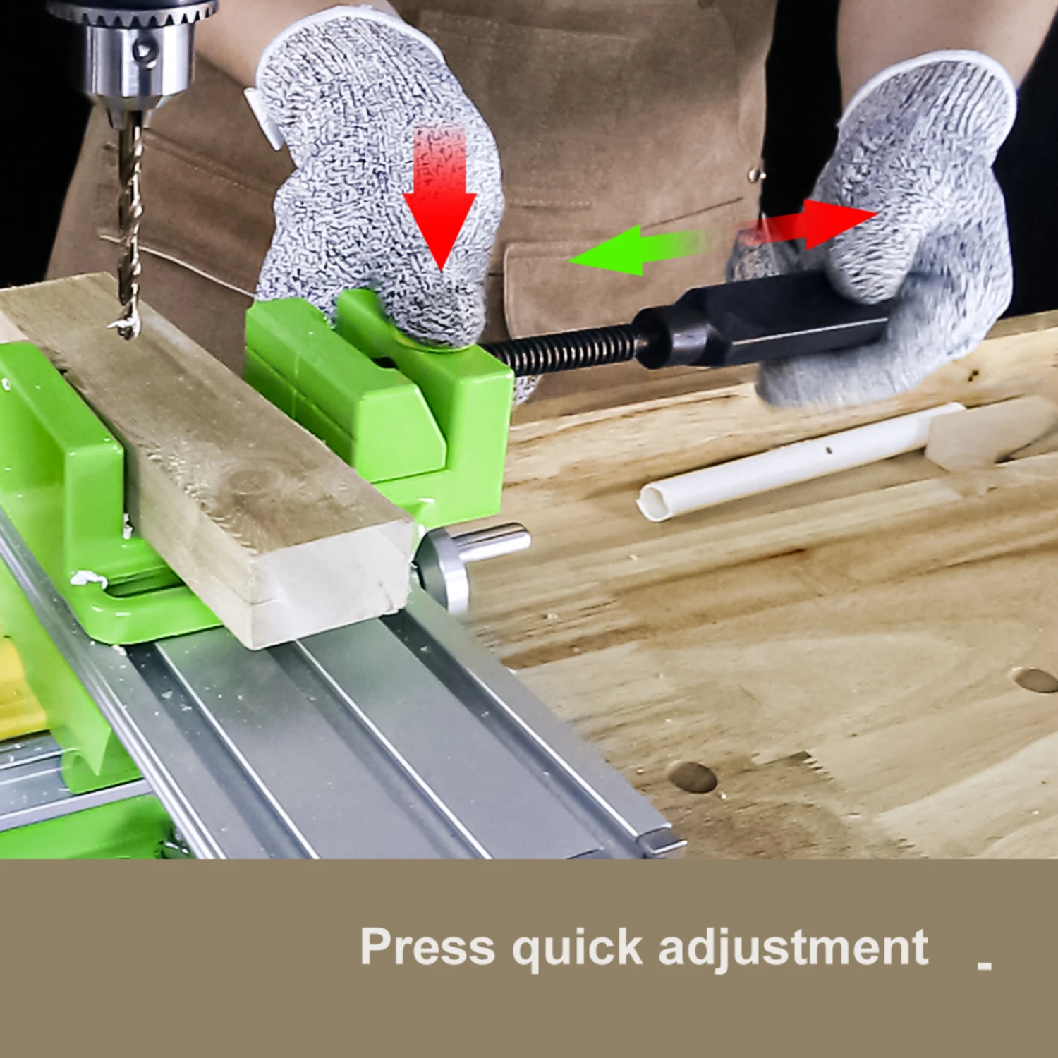 Sturdy Heavy Duty Aluminum Drill Press Vise for Precision Drilling - BG-6257 Machine Clamps Designed for Reliable Strength and S