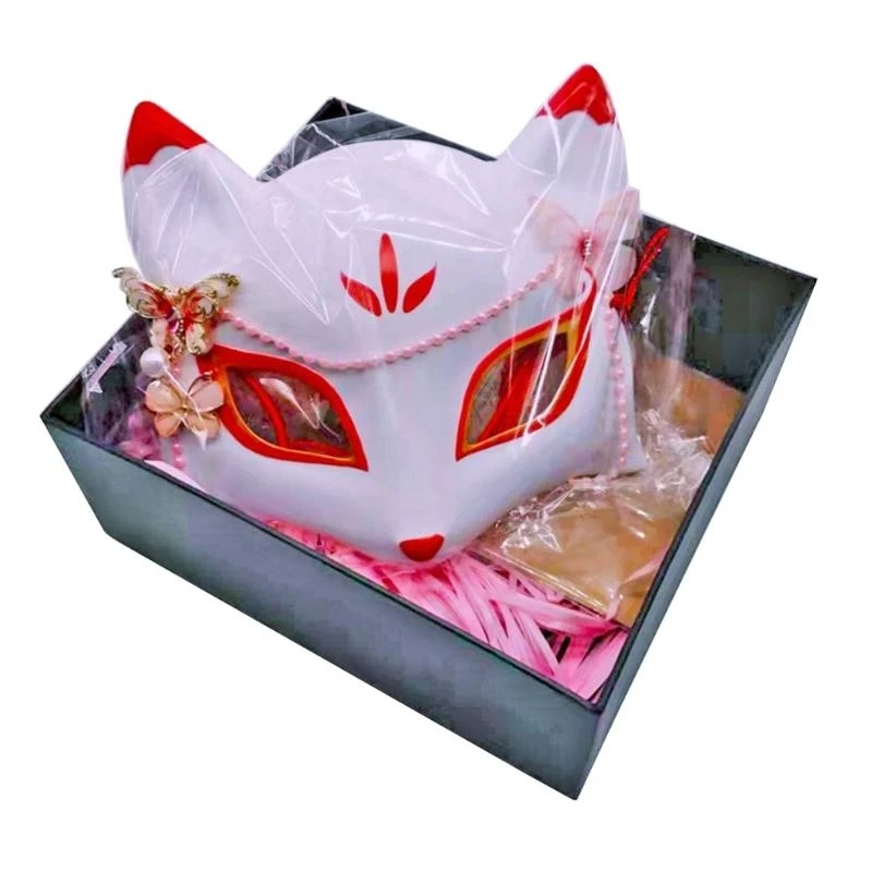 

39BD Cats Mask Masquerade Mask Half Face Mask Anime Foxes Mask Japanese Cosplay Mask