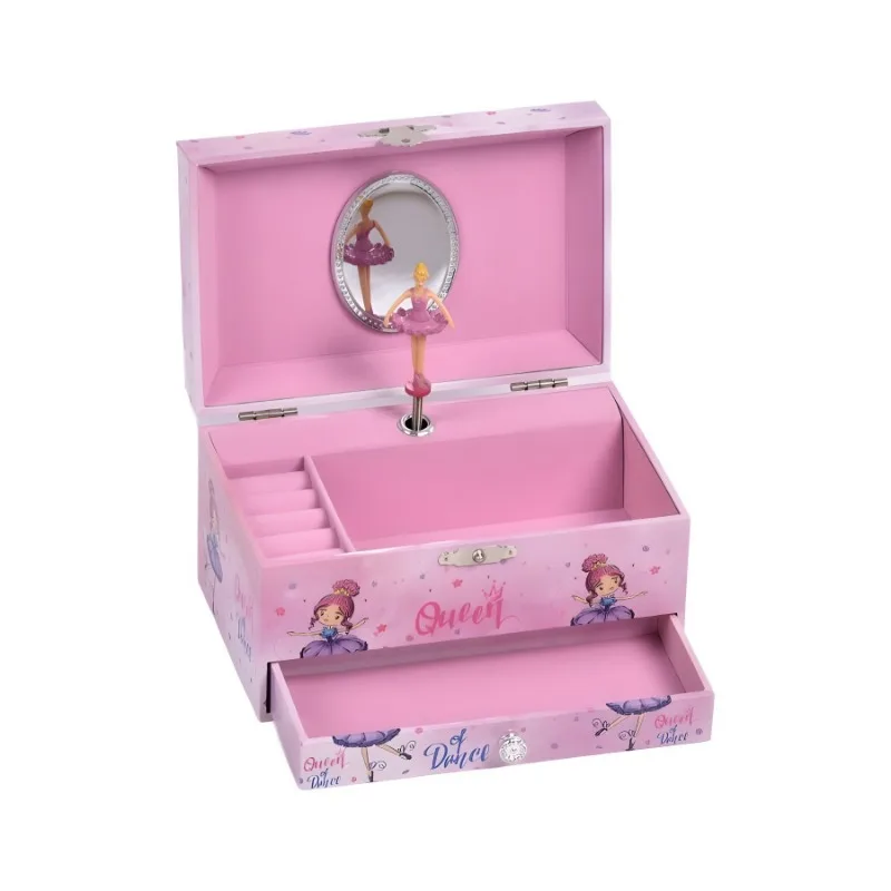 7-inch Girl Dance Ballet Music Cassette Drawer Children\'s Jewelry Storage Music Box Birthday Gift Children\'s Day Christmas Gift