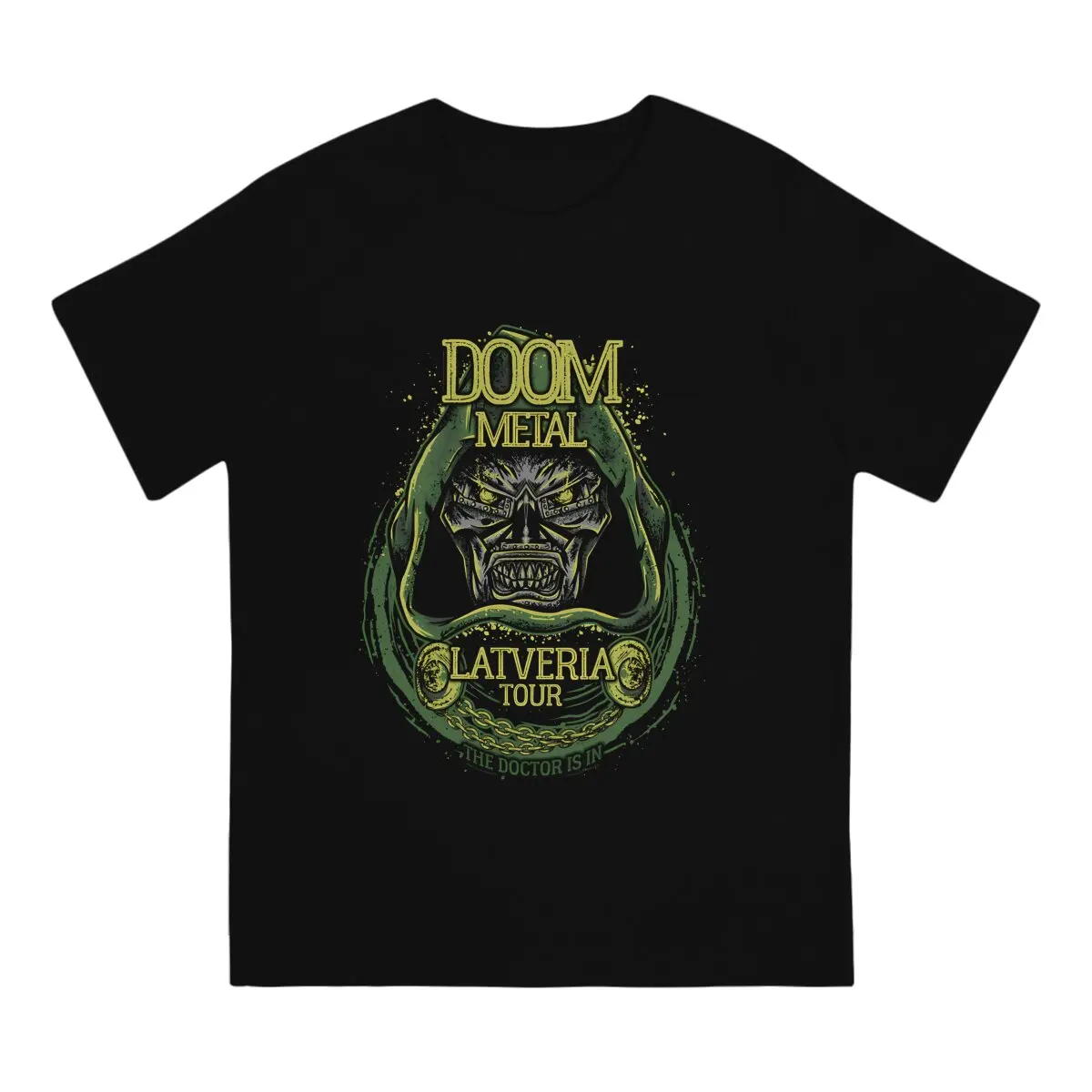 Marvel Doctor Doom Newest TShirt for Men Doom Metal Round Neck Pure Cotton T Shirt Personalize Birthday Gifts Streetwear