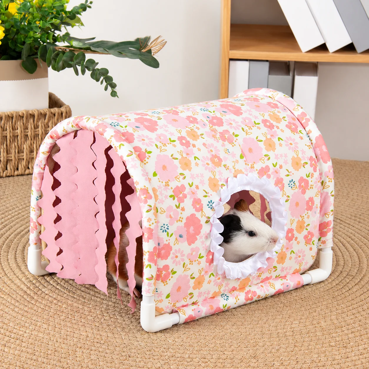 Bottomless Three Way Tunnel Tent Nest For Guinea Pig Hedgehog Rat Chinchilla Dwarf Rabbit