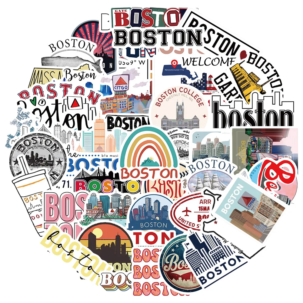 

10/30/50PCS Boston Cartoon Graffiti Sticker DIY Decoration Stationery Box Refrigerator Luggage Notebook Waterproof Sticker