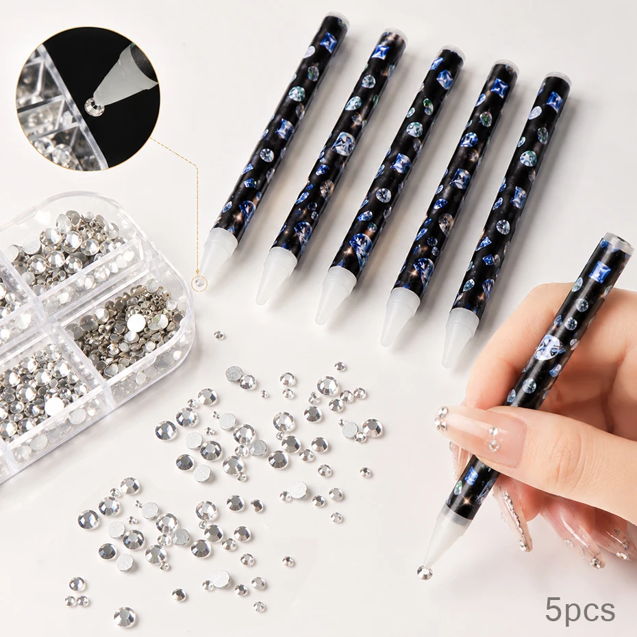 5pcs Nail Art Rhinestone Pen S - đánh giá và giá Resin Art Pen