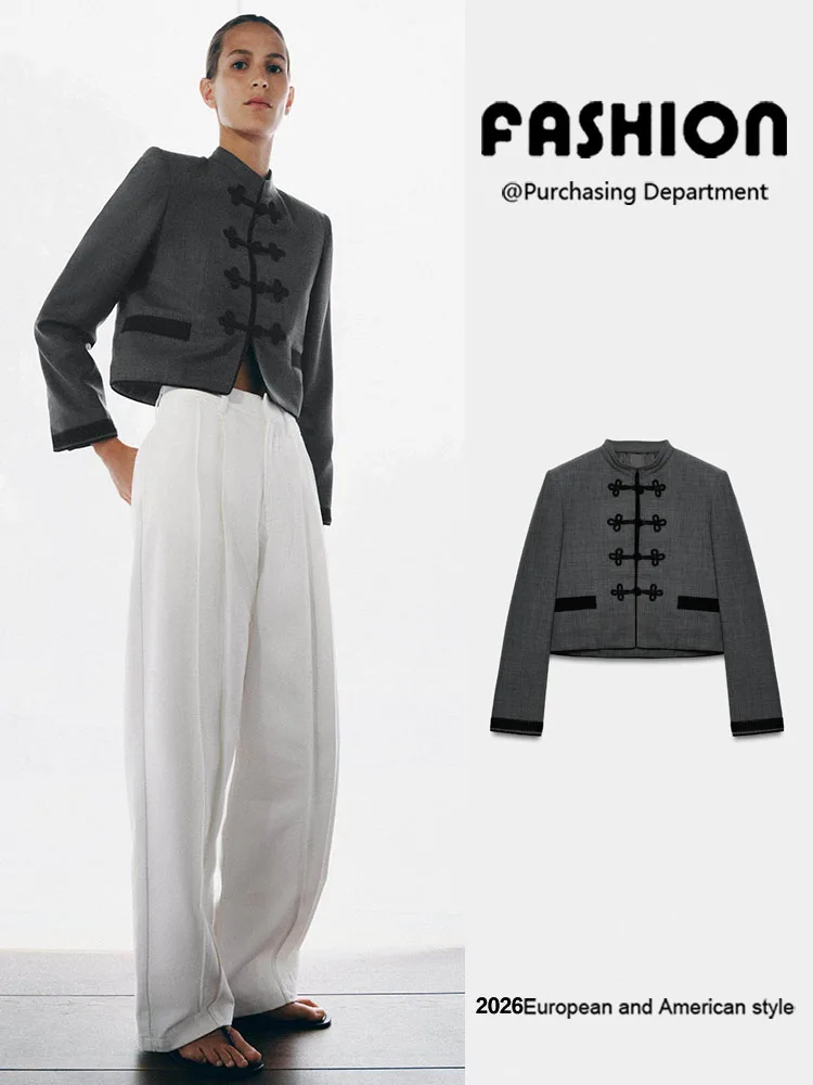 

Fashionable New Chinese Style Long Sleeve Suit Jacket Women's Premium Quality Short Outerwear Elegant Personality Summer 2026