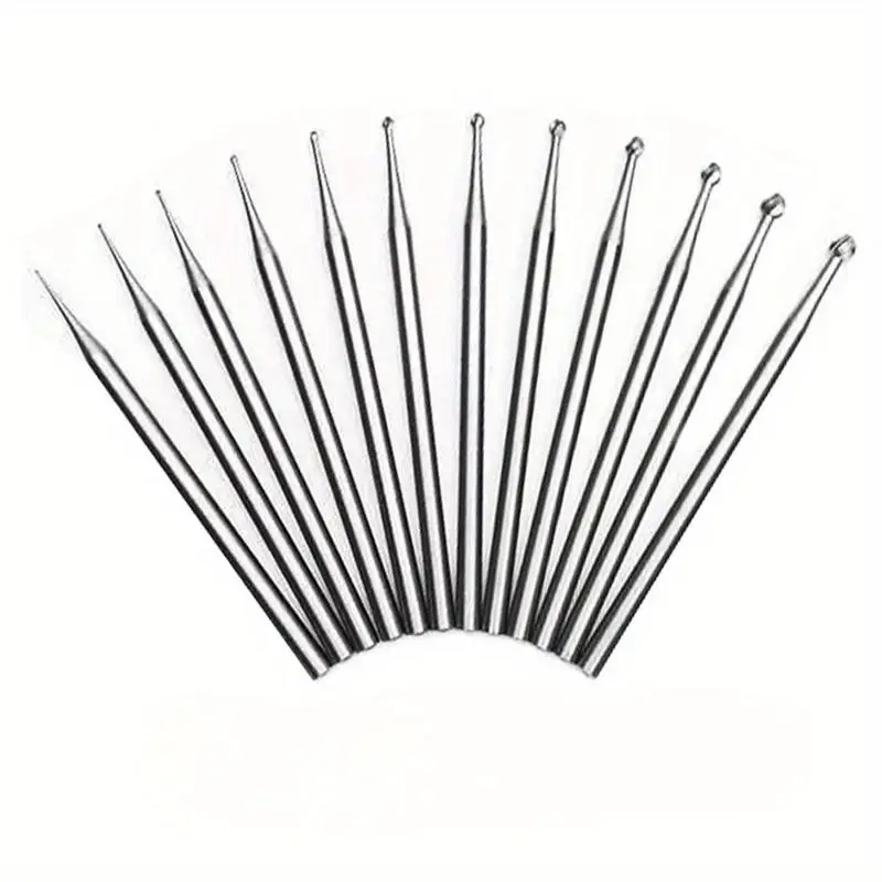 12Pcs Round Ball Burr Set 2.35mm Shank Jewelry Engraving Bits for Precision Craft